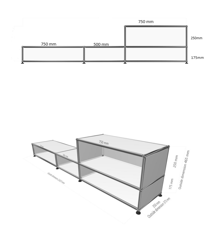 USM TV Shelf Unit Modern Modular Storage UAE | Forma