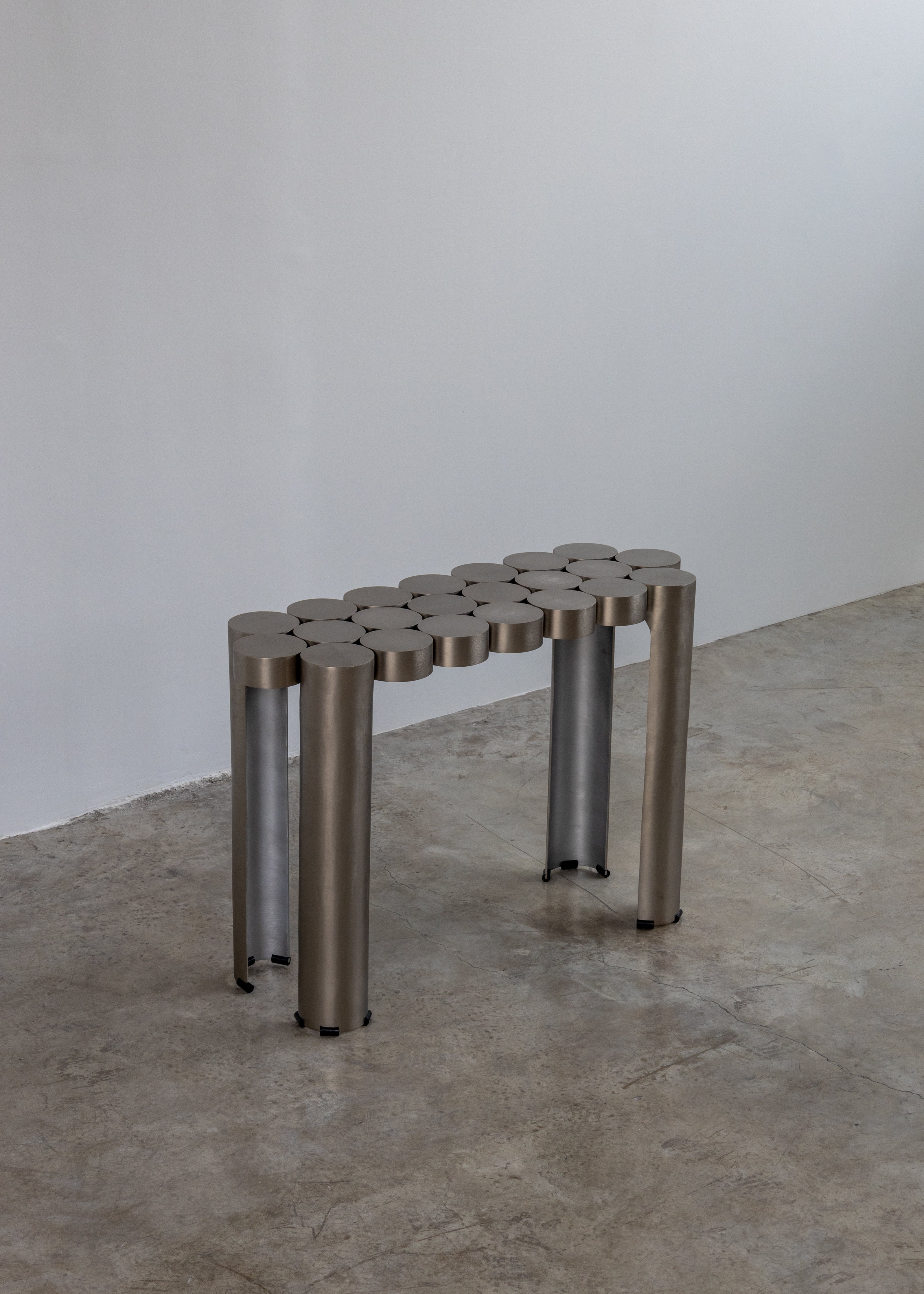 Mousse Console Modern Minimal Table UAE | Forma Stainless steel