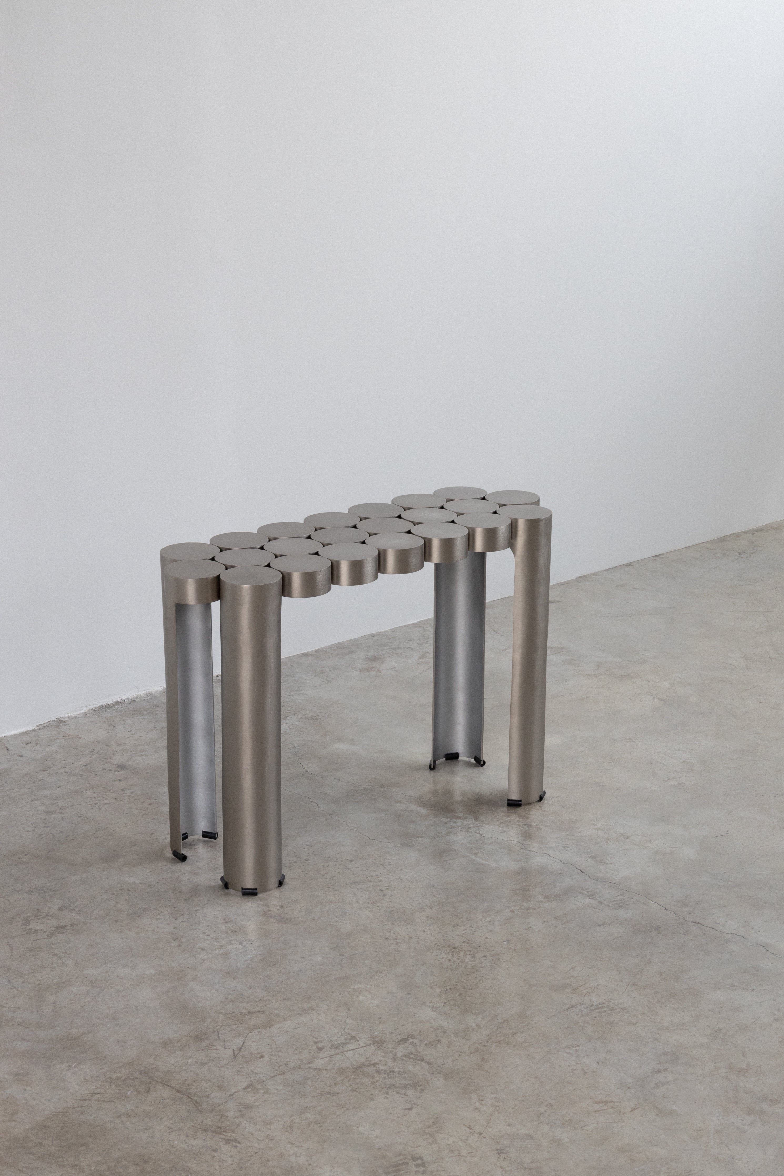 Mousse Console Modern Minimal Table UAE | Forma Stainless steel