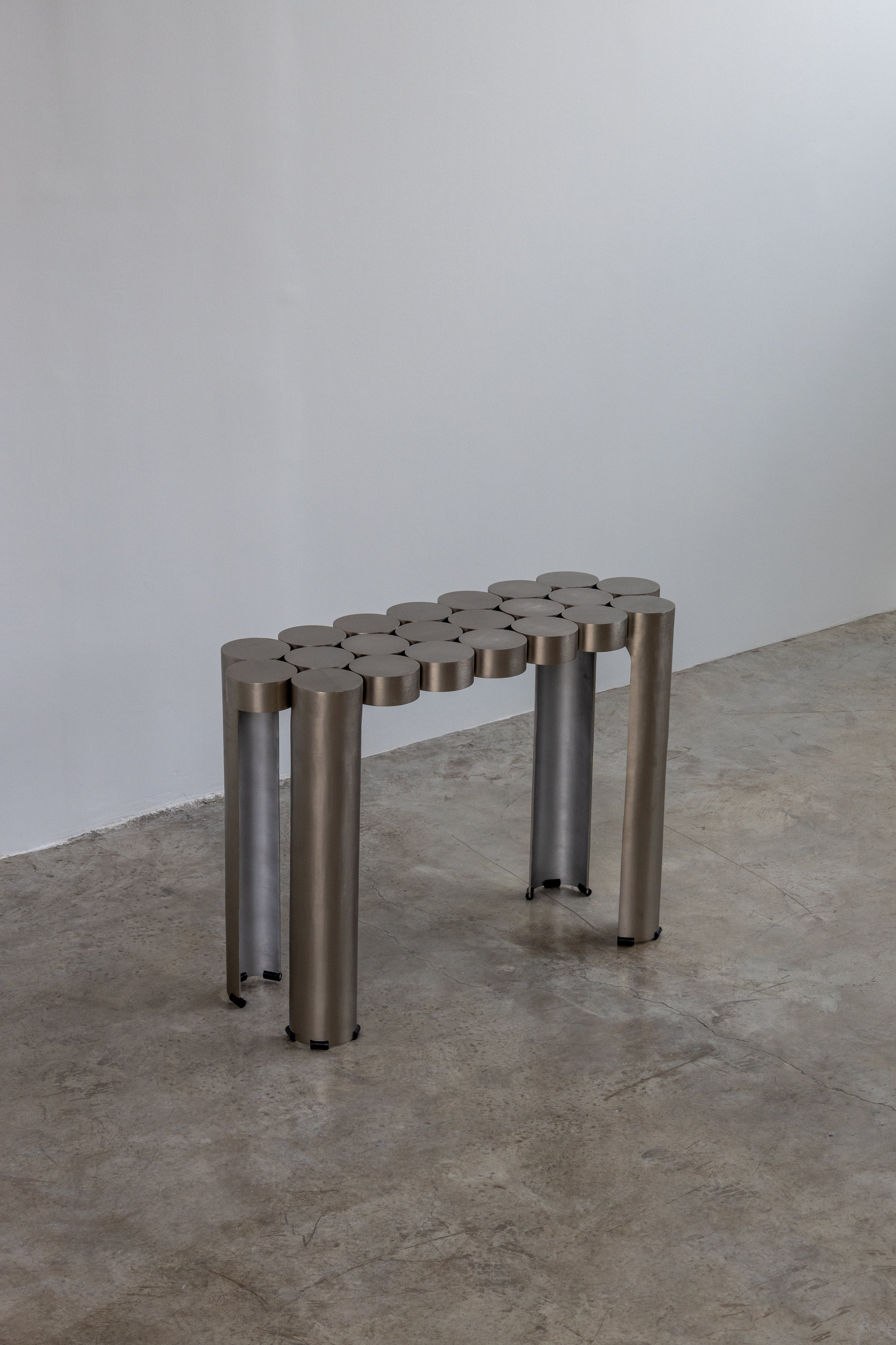 Mousse Console Modern Minimal Table UAE | Forma Stainless steel