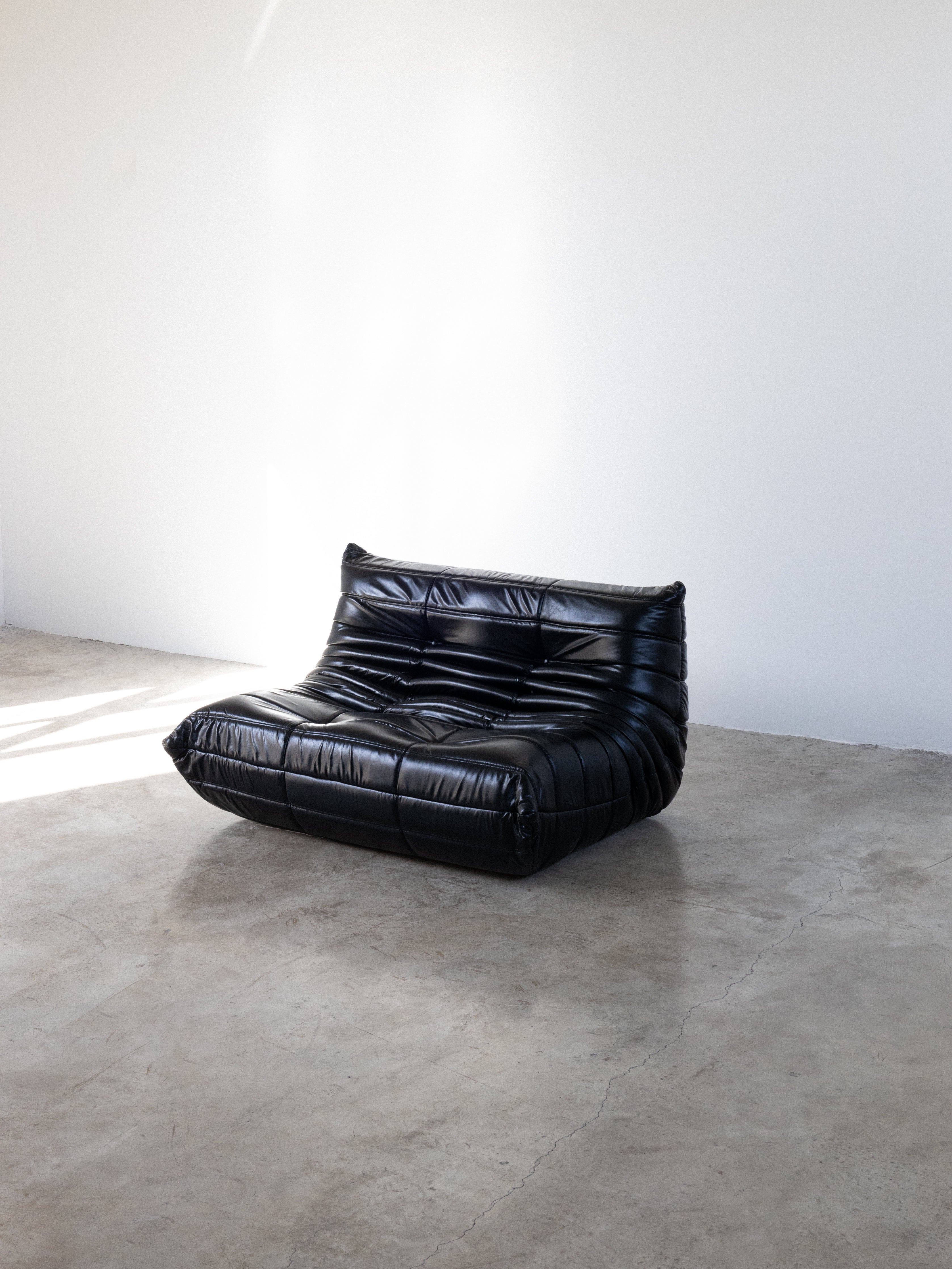 Togo Sofa Black Leather 2 Seater UAE | Forma