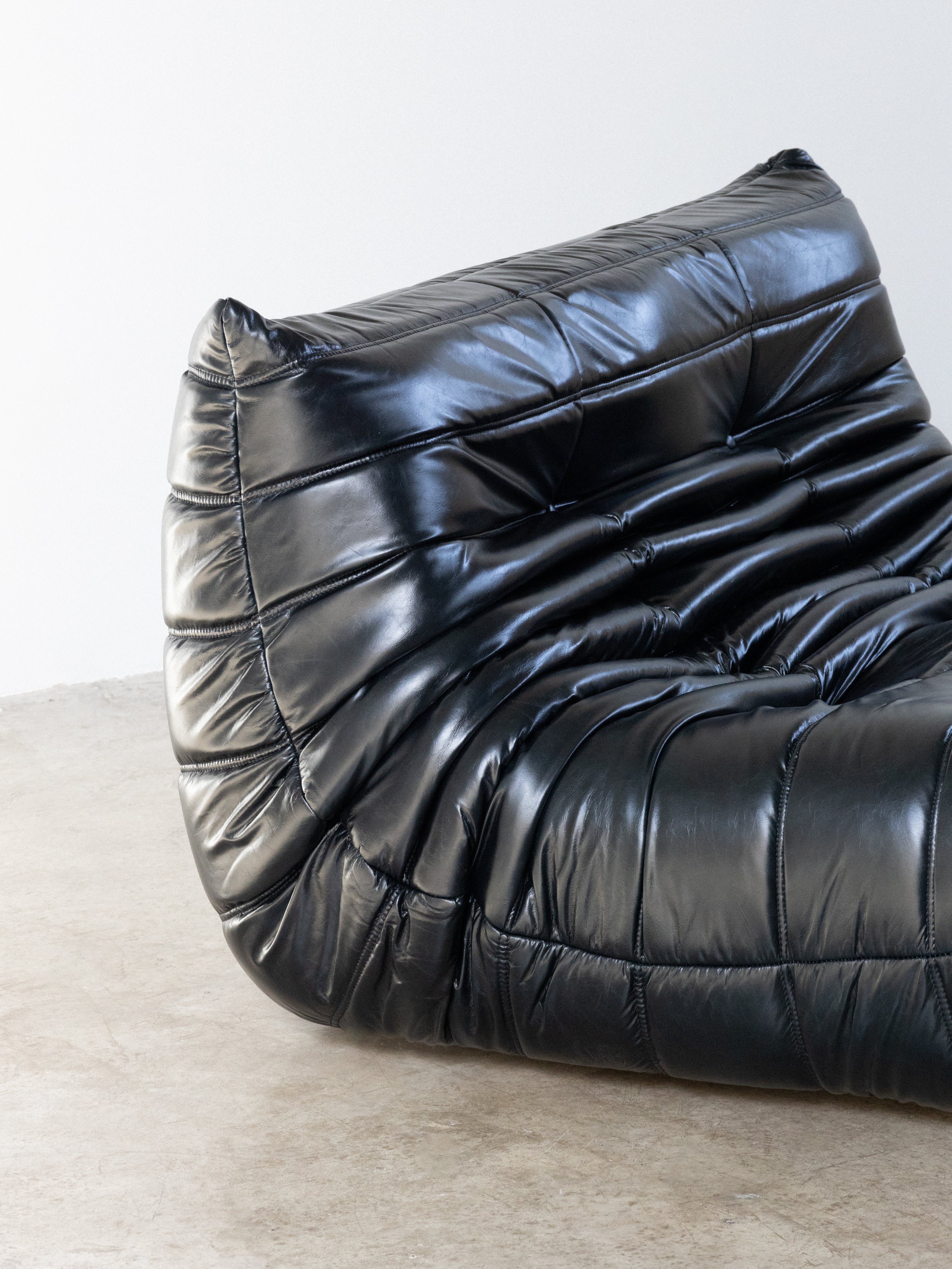 Togo Sofa Black Leather 2 Seater UAE | Forma