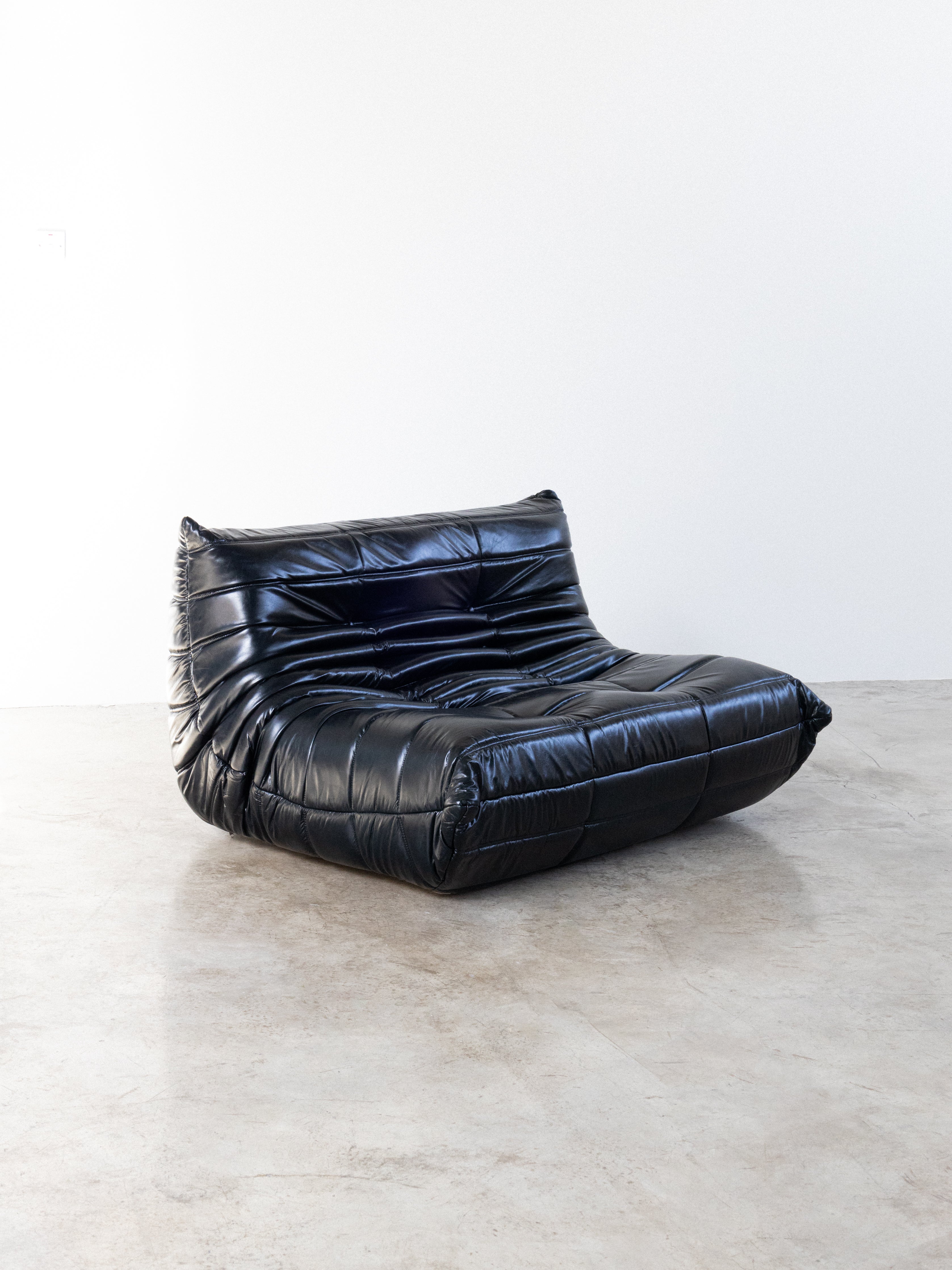 Togo Sofa Black Leather 2 Seater UAE | Forma
