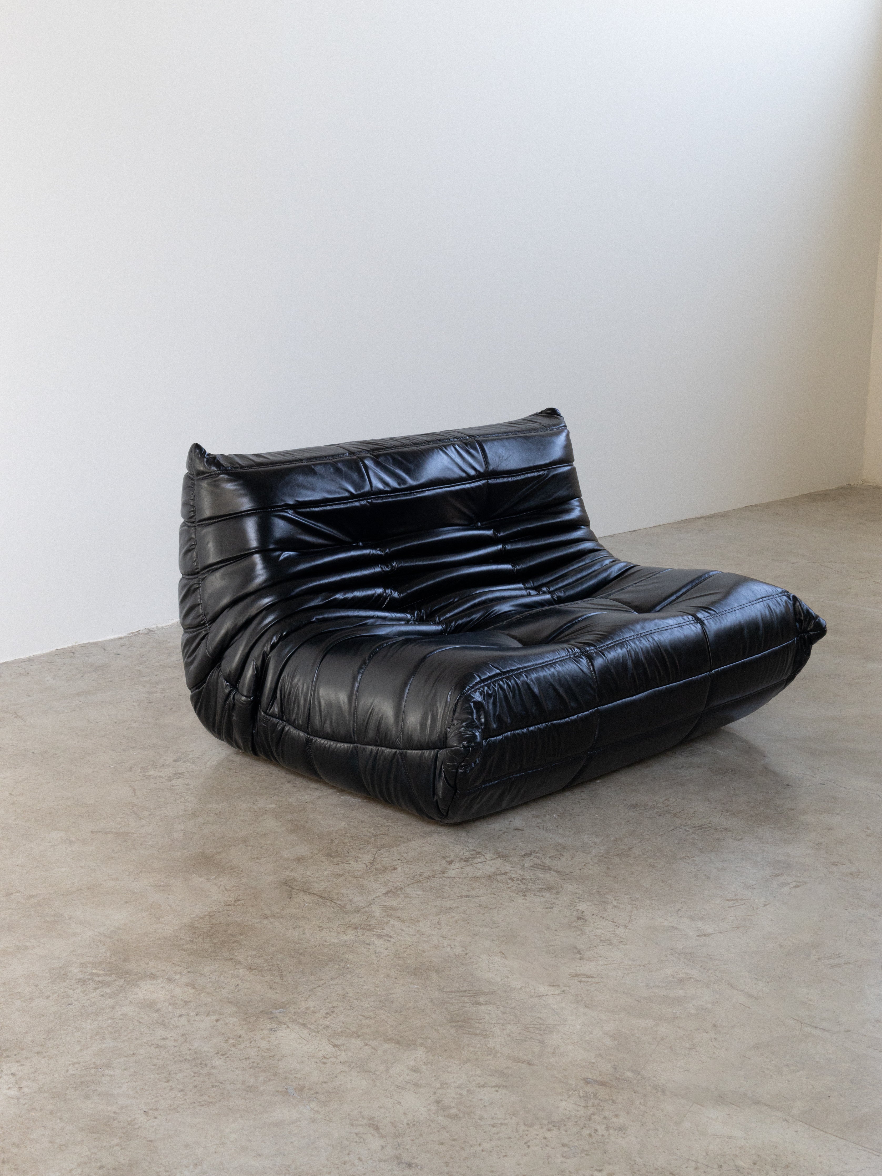 Togo Sofa Black Leather 2 Seater UAE | Forma