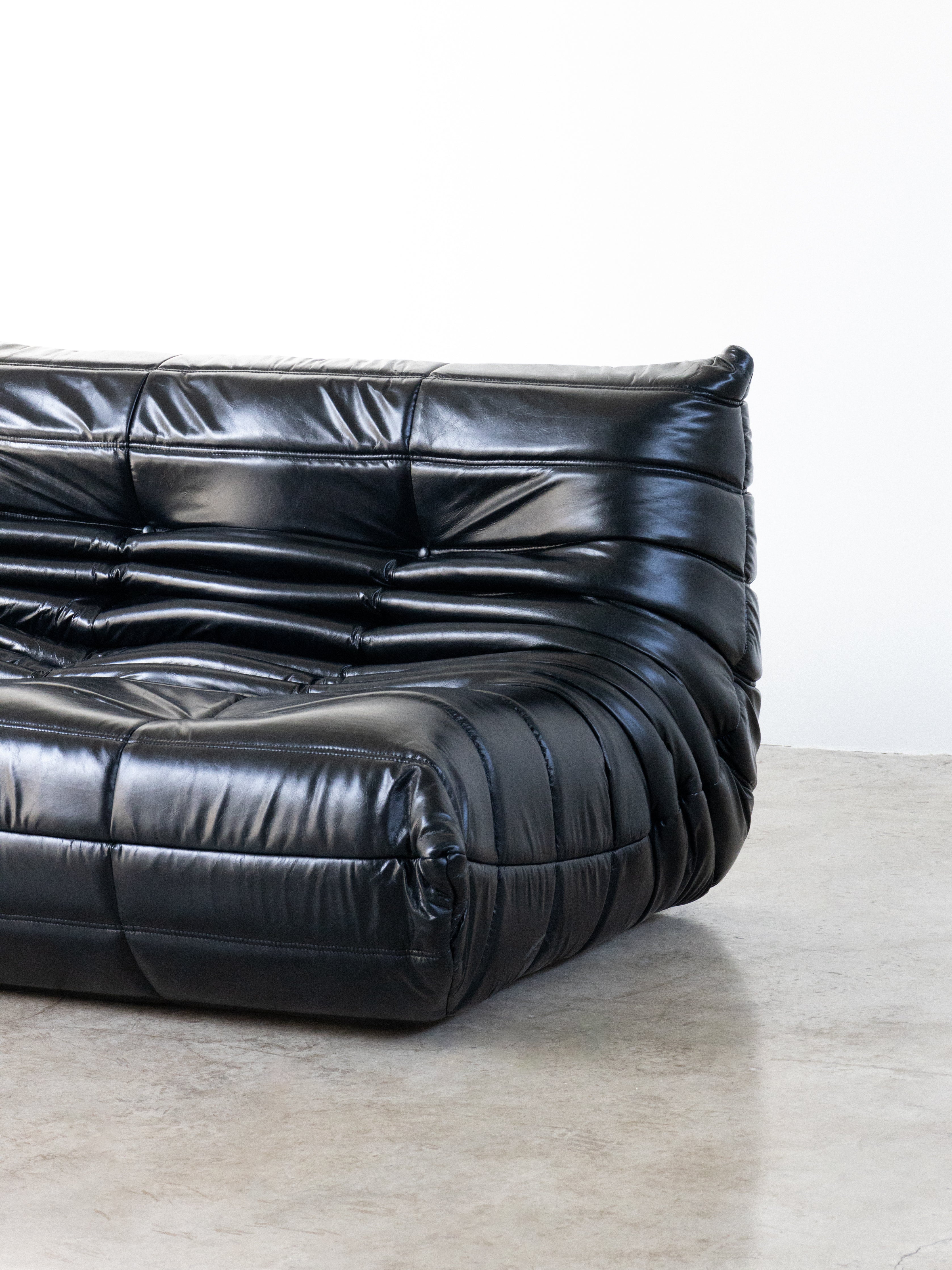Togo Sofa Black Leather 2 Seater UAE | Forma