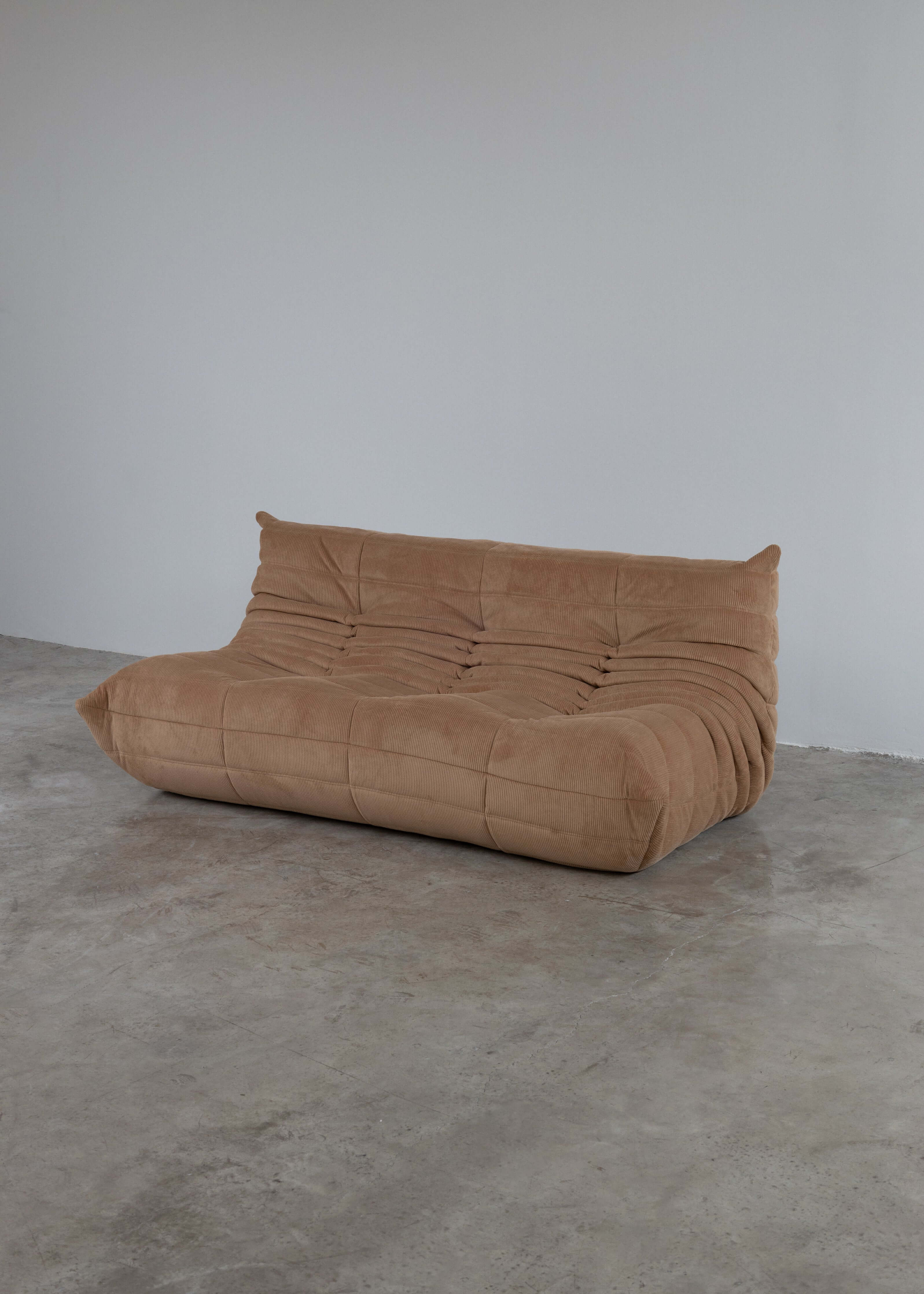 Togo Sofa Dark Beige Corduroy Fabric UAE | Forma