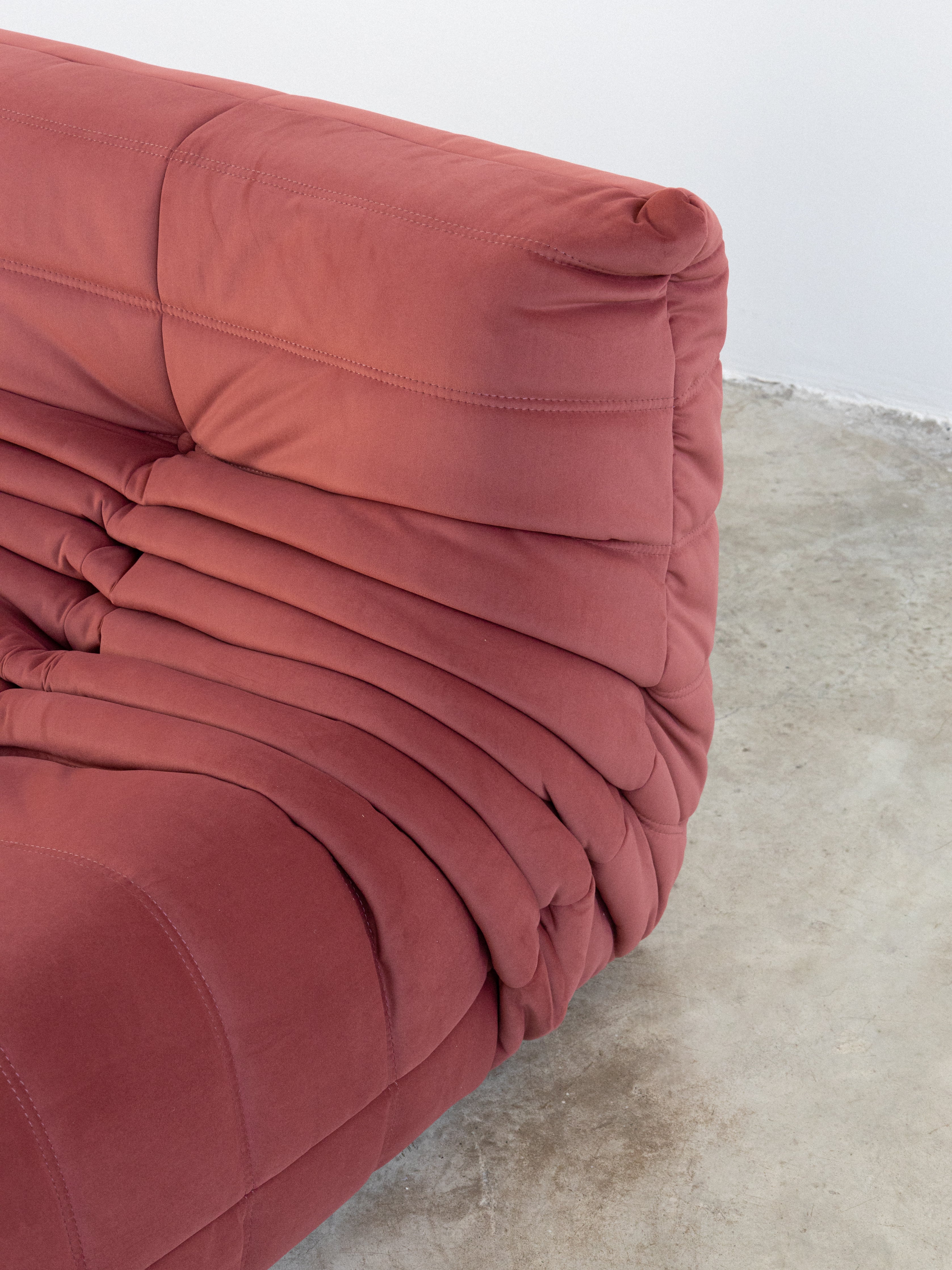 Togo Sofa Burgundy Velvet Fabric 1 Seater UAE | Forma